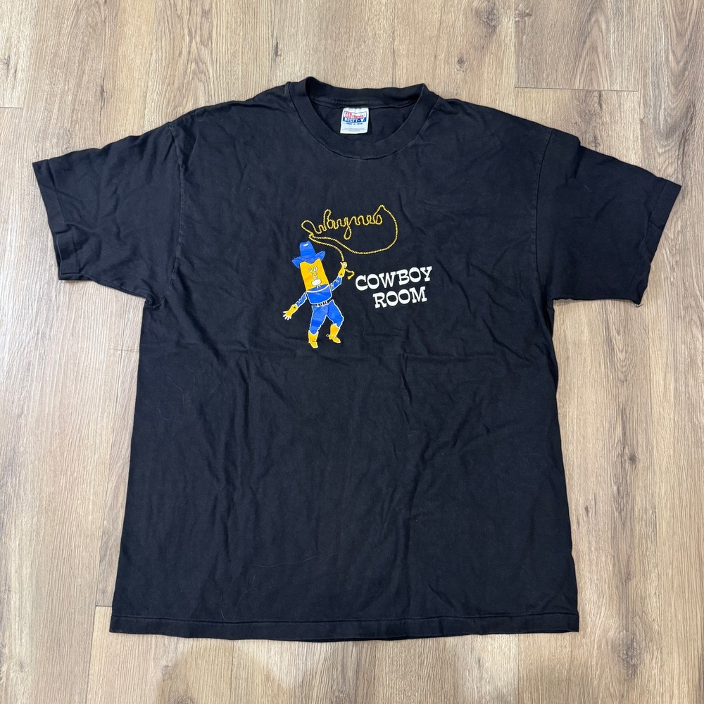 Vintage Single Stitch Hanes Beefy-T Cowboy Room Electrical Plug Graphic Tee XL